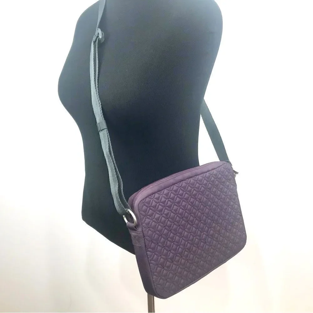 Belkin Quilted Purple Padded Zipper Sleeve Crossbody Device Bag